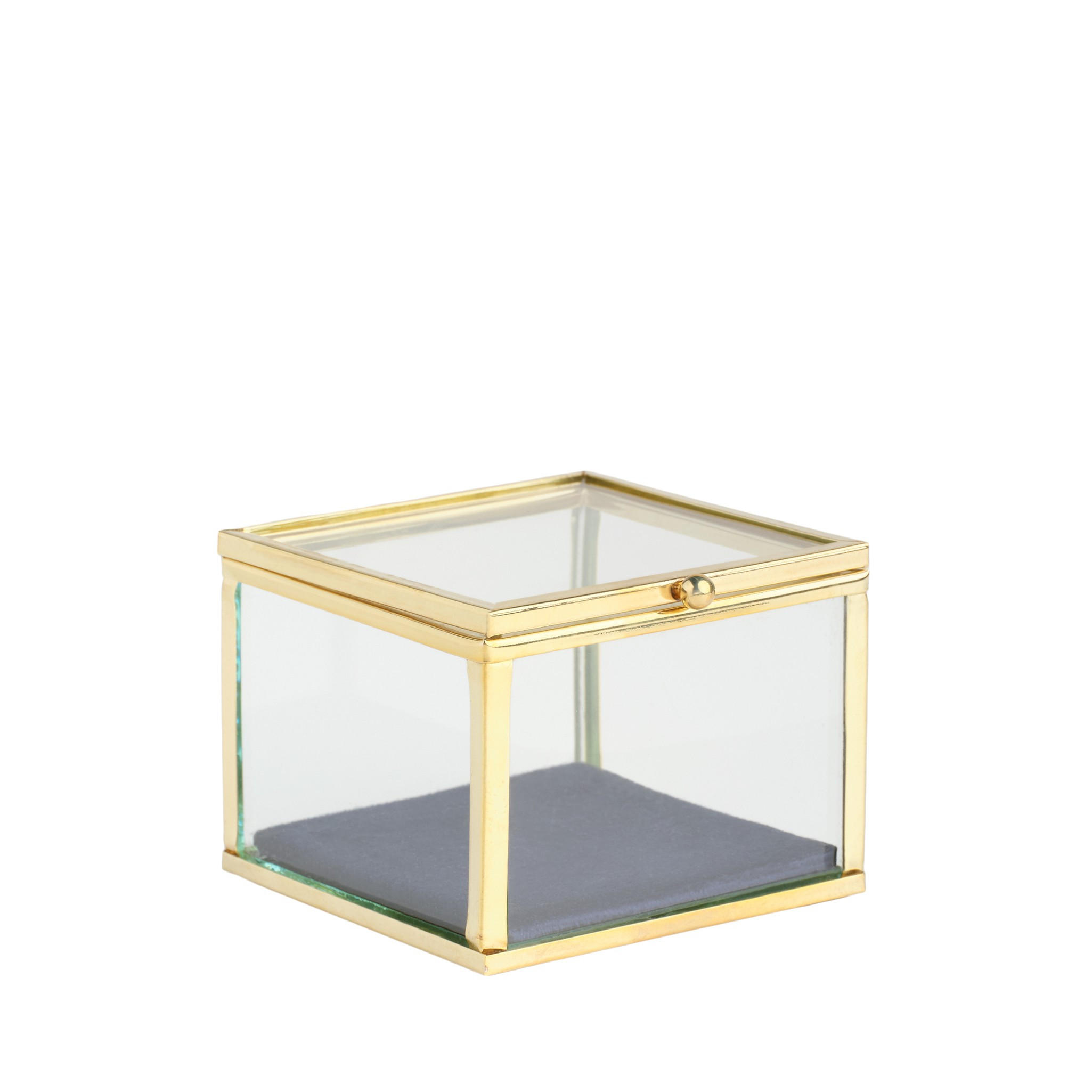SCHMUCKKÄSTCHEN Soledade - Dunkelblau, Glas (8/6/8cm) - home&you