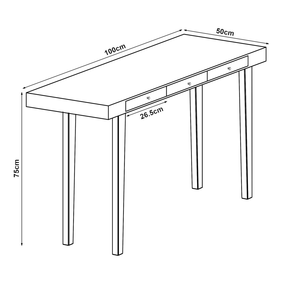 SCHREIBTISCH Hässleholm - Naturfarben, Naturmaterialien/Bambusholz (50/100/75cm) - [en.casa]