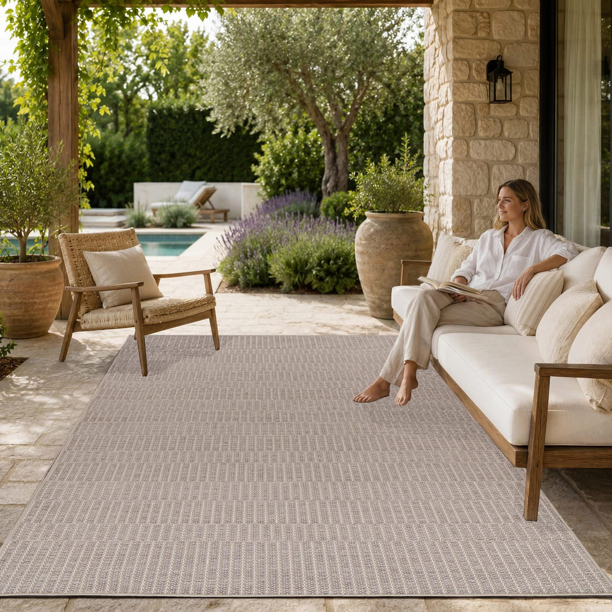 OUTDOORTEPPICH 240/340 cm Vermont 192 - Beige, Kunststoff (240/340cm) - Paco Home