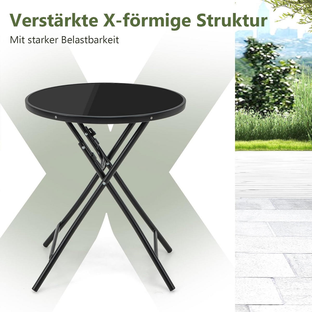 CAFÉBORD Svart - Svart, Metall - COSTWAY