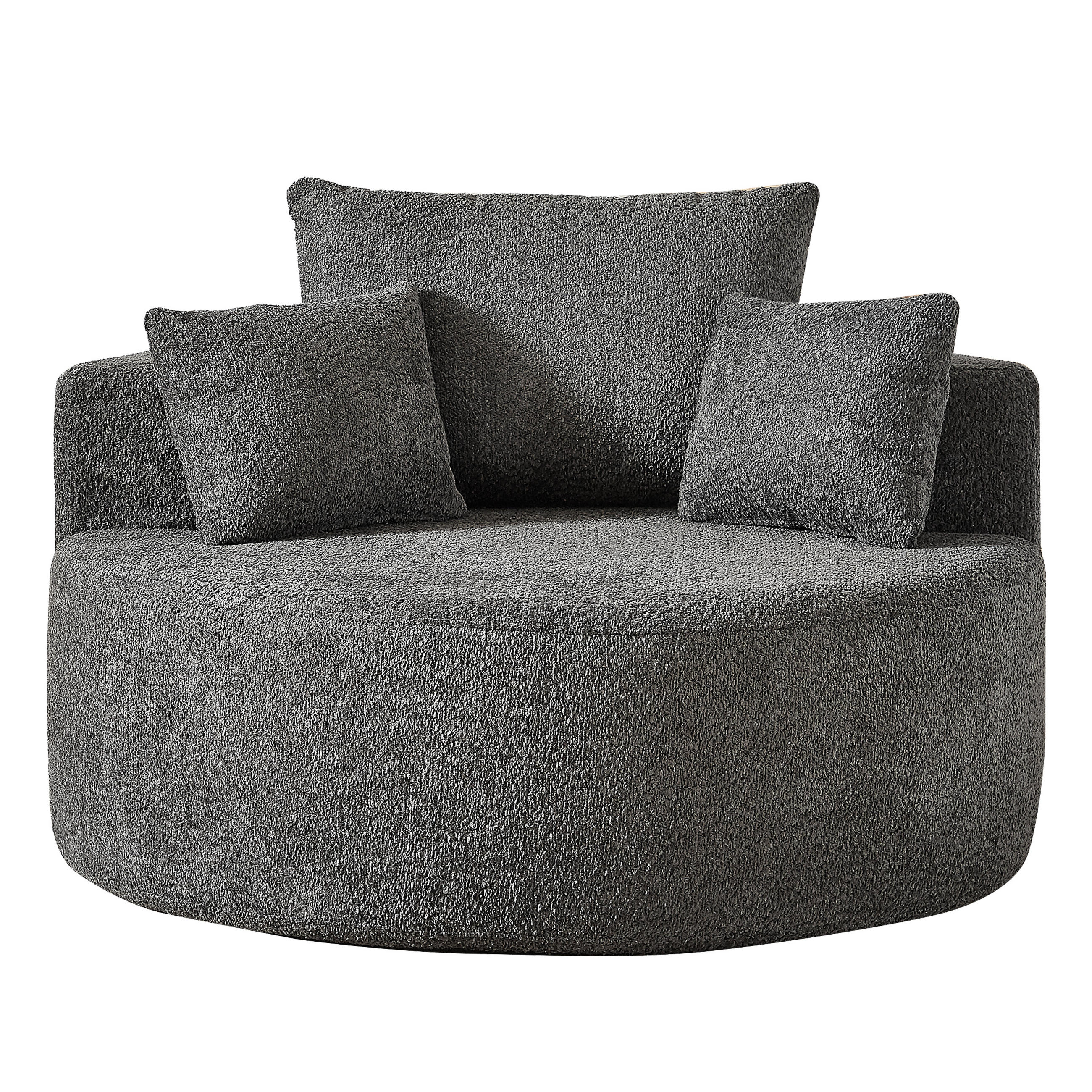 SESSEL aus Chenille-Schaumstoff, ohne Montage und modular kombinierbar - Grau, Textil (127/82/127cm) - Urban Meuble