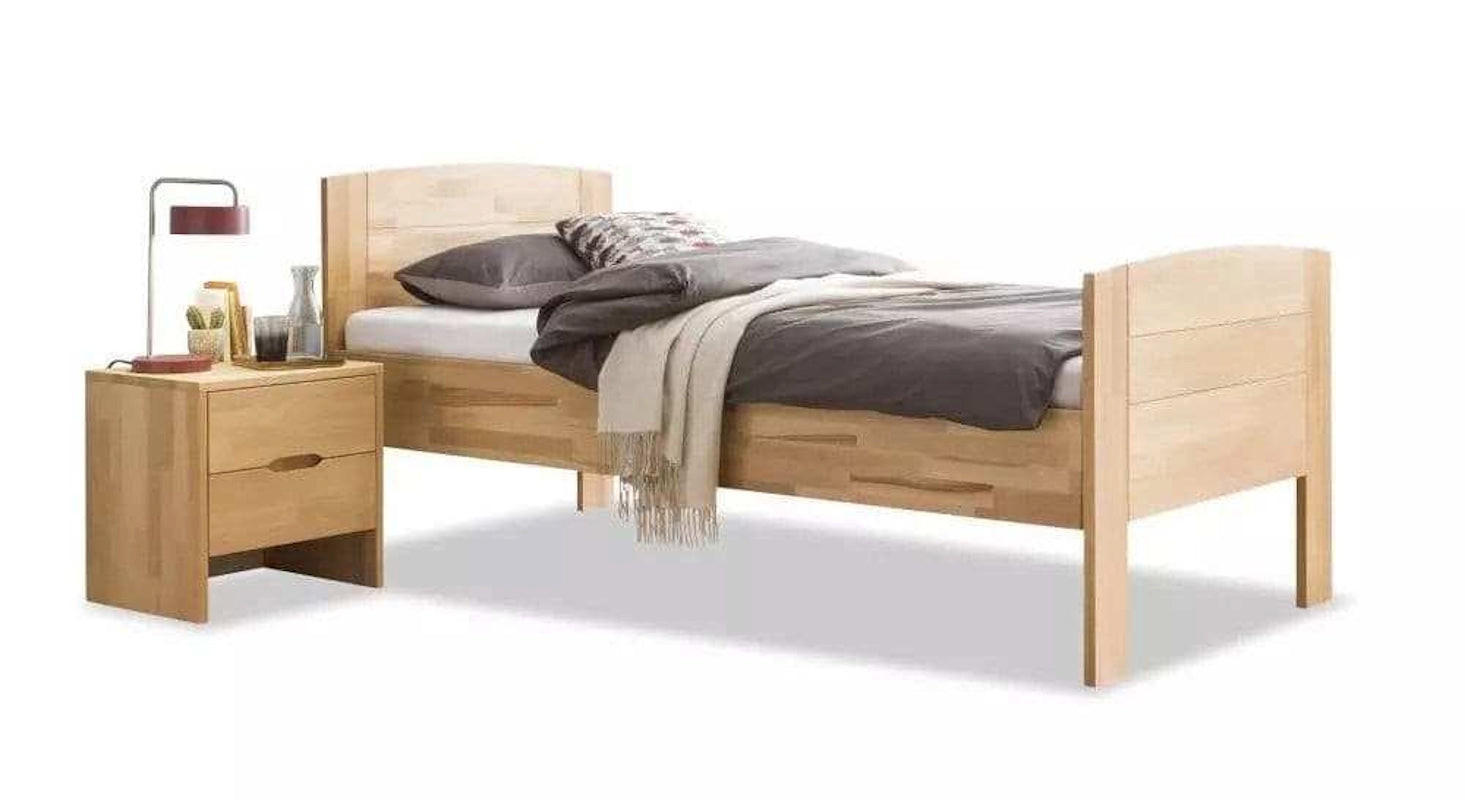 SENIORENBETT Buche Massiv Comfort 04 / 100 x 200 cm / buche-natur-geölt / ohne Nachtkonsole - Buchefarben, Holz (100/200cm) - BED BOX