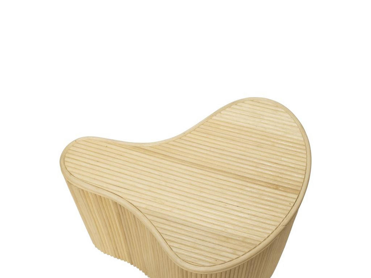 BEISTELLTISCHE organisch 2er-Set mit Stauraum - Rattan - 52 x 40 x 45 cm & 43,5 x 30 x 33,5 cm - Holzfarben hell - MARSA - Naturfarben, Holzwerkstoff (52/40/45cm) - Vente-Unique