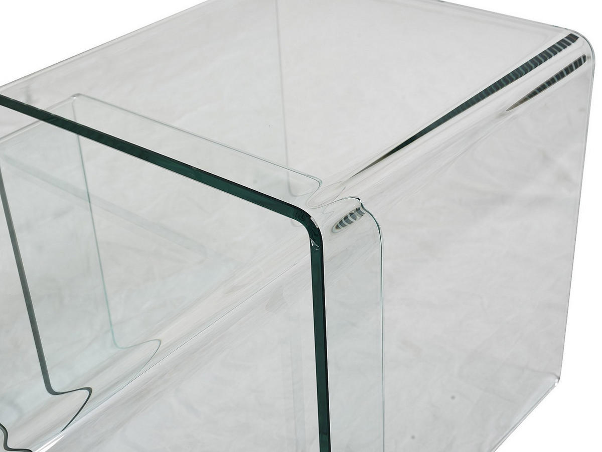 BEISTELLTISCH 3er-Set - gebogenes Glas - MINKA - Transparent, Glas (42/42/42cm) - Vente-Unique