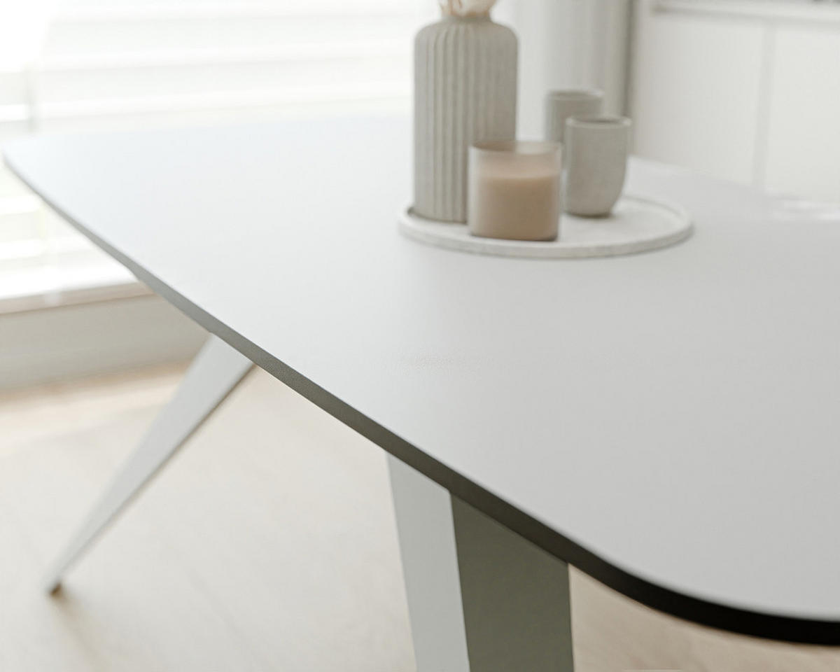 AUSZIEHTISCH FENTO 160/80/76 cm, Weiß - Weiß, Holzwerkstoff/Metall (80/160/76cm) - Idohome