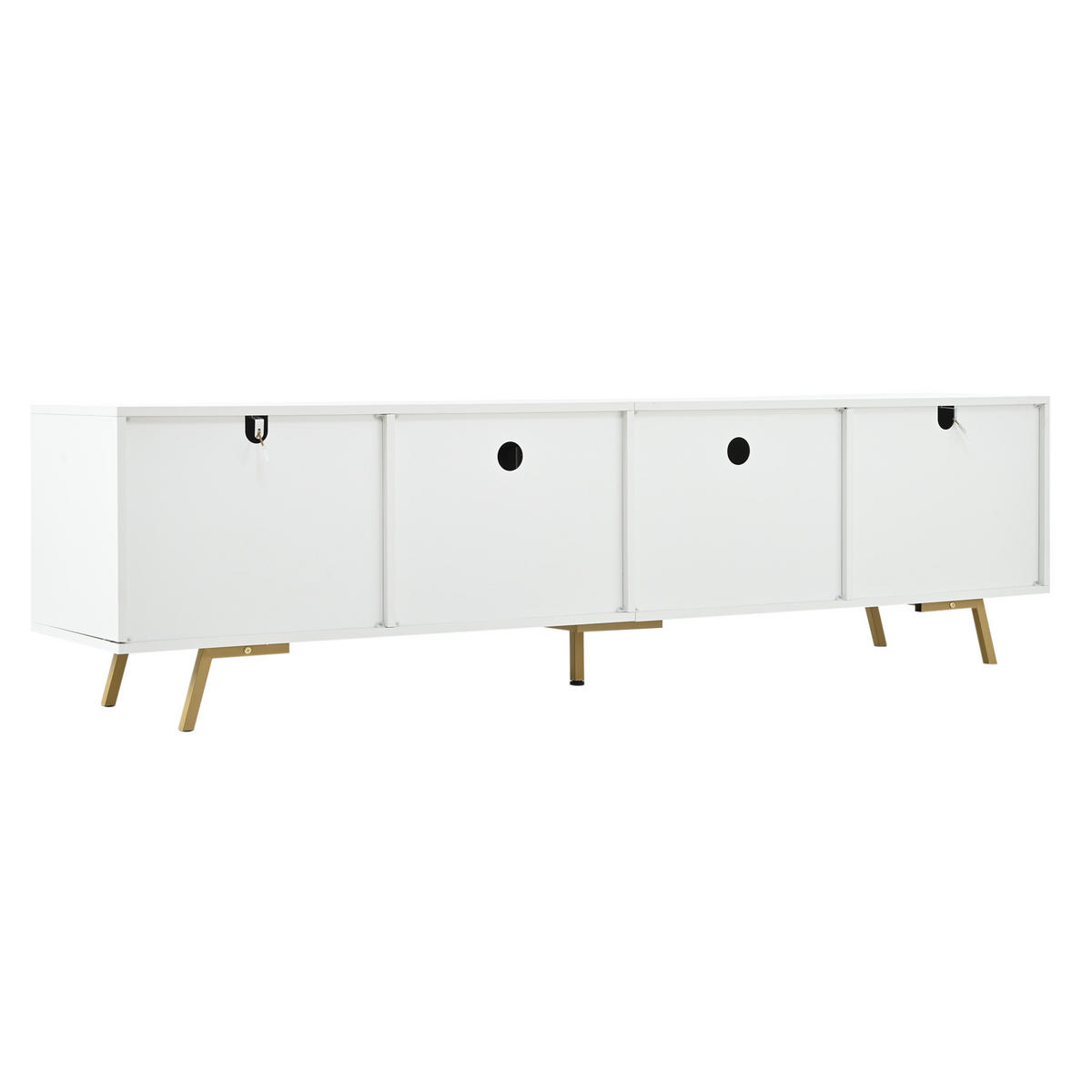 TV-LOWBOARD holzwerkstoff in weiß mit gold-details, 4 türen - Weiß, Holzwerkstoff (190/51.5/40cm) - Urban Meuble