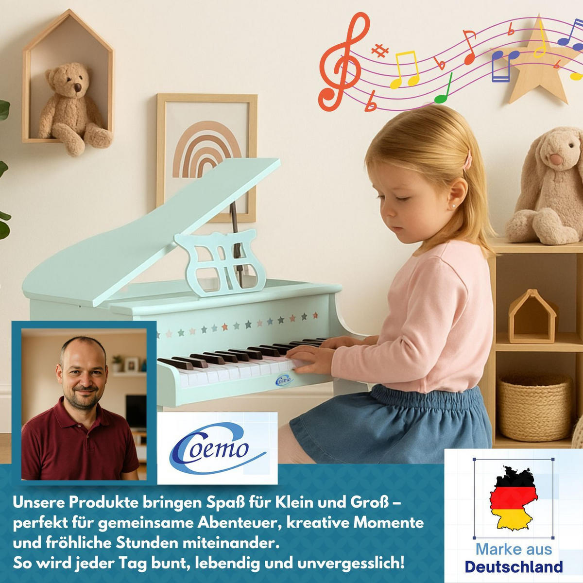 KINDERFLÜGEL mit Hocker Farbe Mintgrün - Grün, Holzwerkstoff (52/50cm) - Coemo