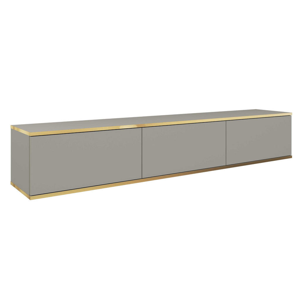 MASSENO TV STOLEK VENEZIA, 175x32x30 cm se 3 dvířky, šedý