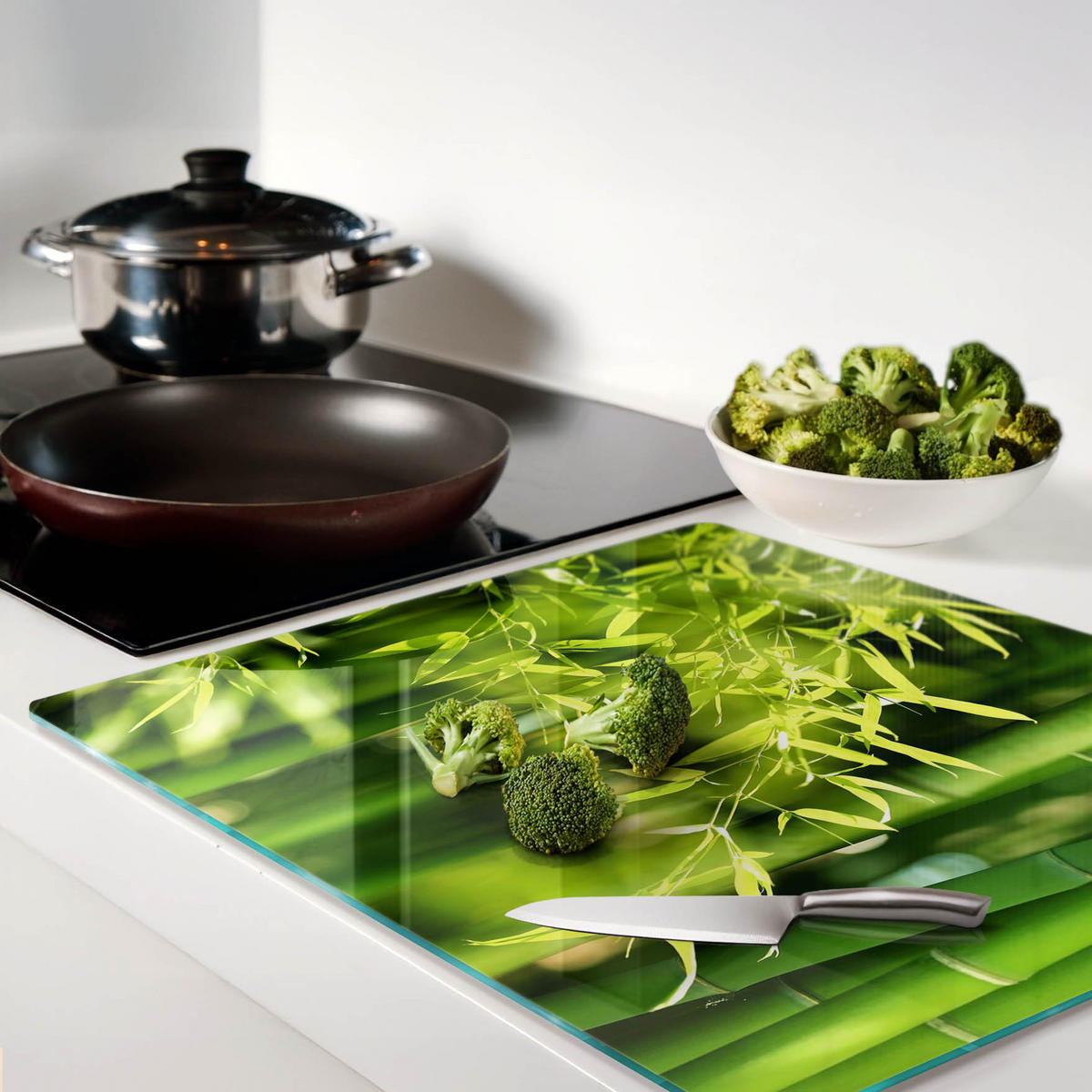 GLASPLATTE 60x52 cm Bambus - Grün, Glas (60/0.4/52cm) - TULUP