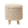 MAKRAMEE-HOCKER mit Stauraum Indy natur, 41/41/43 cm - Naturfarben, Textil (41/43/41cm) - Homescapes