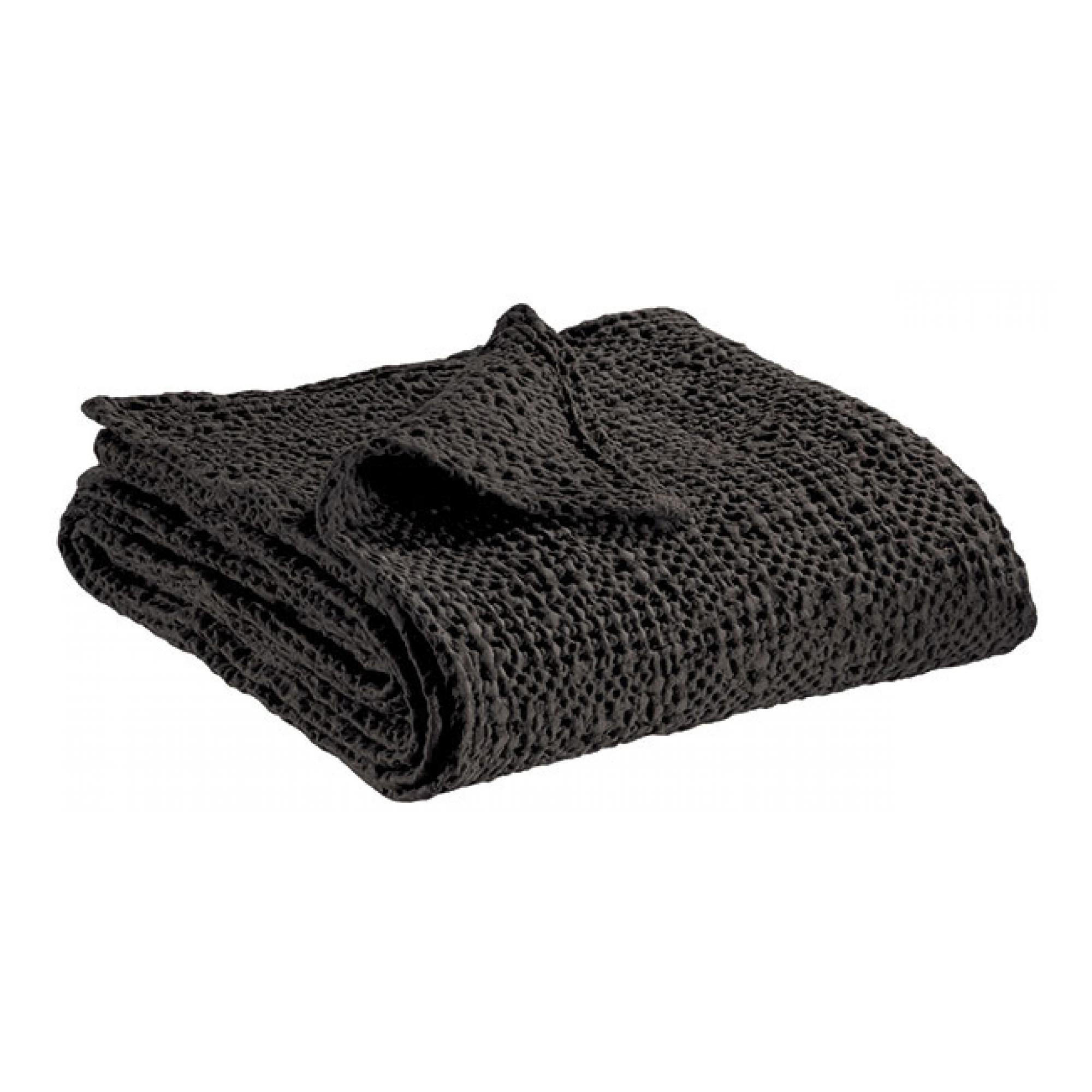 BETTÜBERWURF Tana carbonfarben 240 x 260 cm - Schwarz, Textil (240/260cm) - Vivaraise