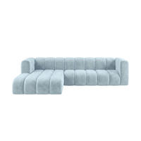 ECKSOFA Modulares In L-Form, Velvet-Stoff Riviera, Babyblau, Links, GRAND 287 cm - Hellblau, Holz (287/179cm) - Kaiser Möbel