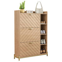 SCHUHSCHRANK 90/24/119 cm natur aus MDF mit 3 Klappen - Naturfarben, Holzwerkstoff (90/119/24cm) - OKWISH