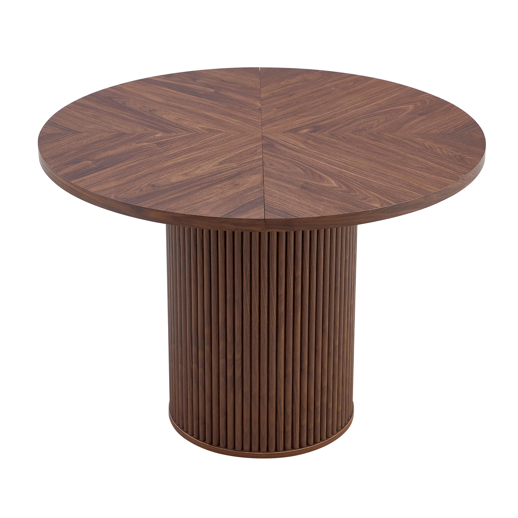 ESSTISCH 100/100/76 cm Walnuss MDF Rundtisch mit Stauraum im Tischbein - Walnussfarben, Holzwerkstoff (100/100/76cm) - OKWISH