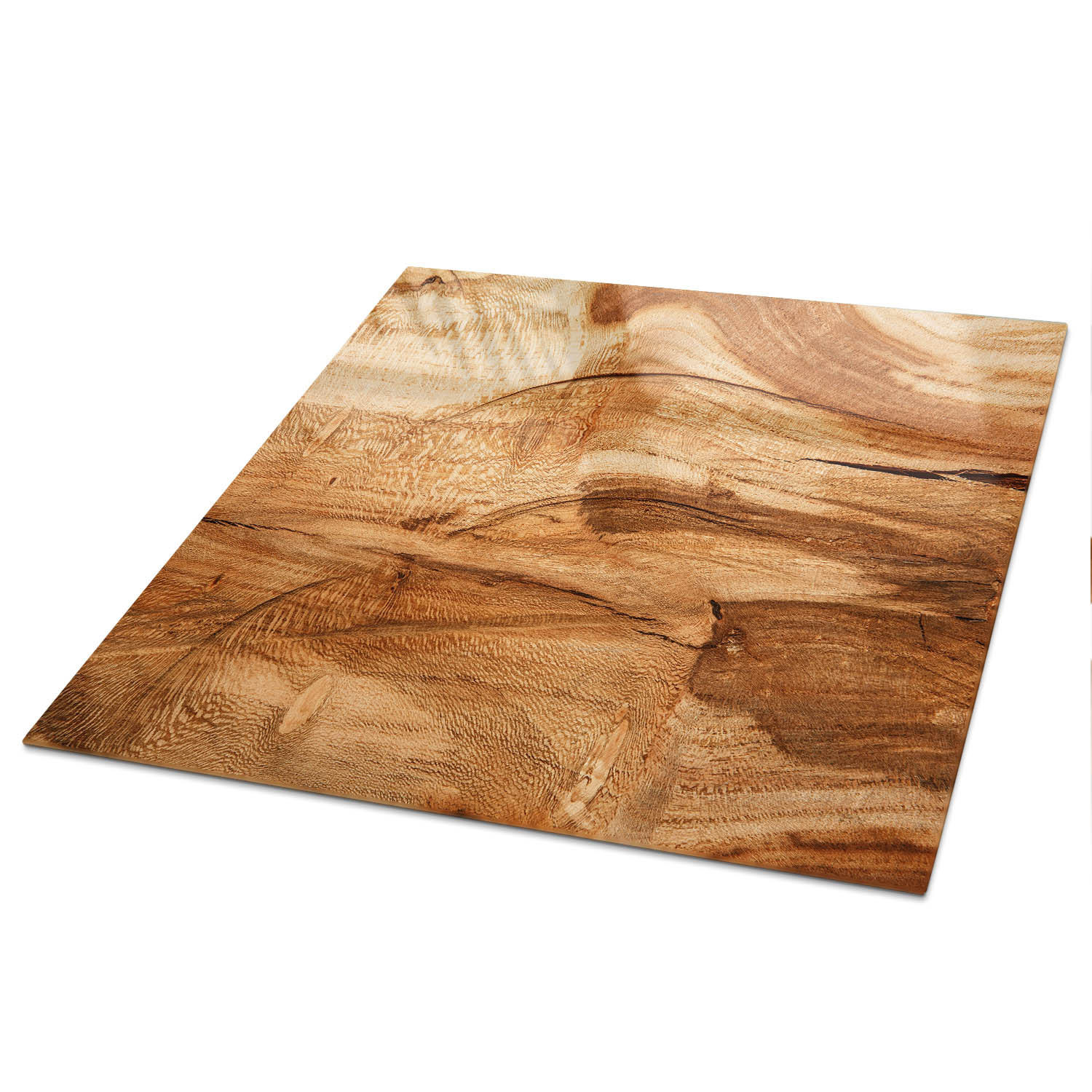 TISCHPLATTE 50x50 cm – Holzringe - Braun, Glas (50/50/0.4cm) - Wallfluent