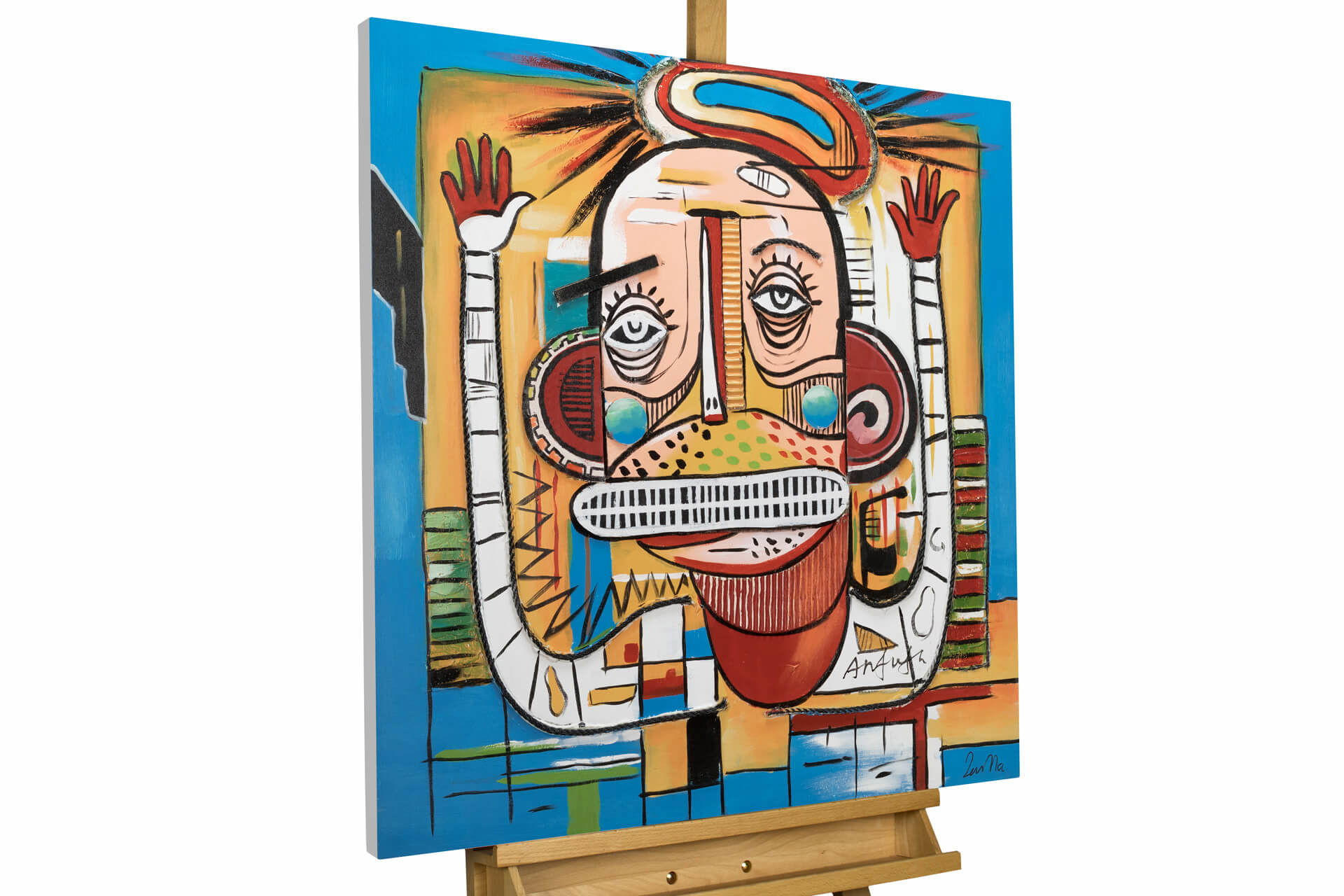 ACRYLBILD HANDGEMALT 80/80 cm - Multicolor, Holz/Textil (80/80cm) - KUNSTLOFT