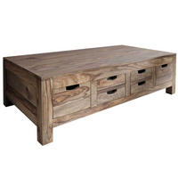 COUCHTISCH Sheesham 135x70x40 grau geölt NATURE GREY #43 - Grau, Holz (135/70/40cm) - Massivmoebel24