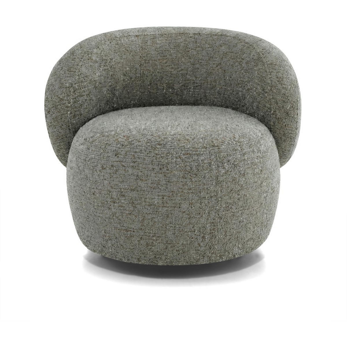 SESSEL Mao, Drehsessel mit runder Form, Hellgrau, Chenille-Stoff - Hellgrau, Textil (99/82/91cm) - Beautysofa