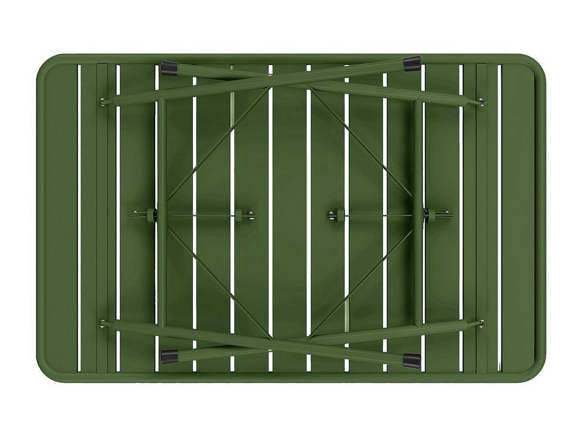 GARTENTISCH - 4 -Sitzer - Stahl - khaki - MIRMANDE - Grün, Metall (70/110/73.5cm) - Vente-Unique