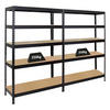 SCHWERLASTREGAL Rivet 2er-Set mit 2x 180x120x45 cm Fachlast 250 kg Schwarz - Schwarz, Metall (240/180/45cm) - PROREGAL