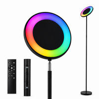FLURLEUCHTE FL1081 RGB CCT LED 24W mit Fernbedienung - Brombeere, Metall (25/25/180cm) - LOVHAUS