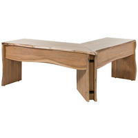 ECKSCHREIBTISCH Akazie 185x163x76 natur lackiert PURE ACACIA #749 - Naturfarben, Holz (163/185/76cm) - Massivmoebel24