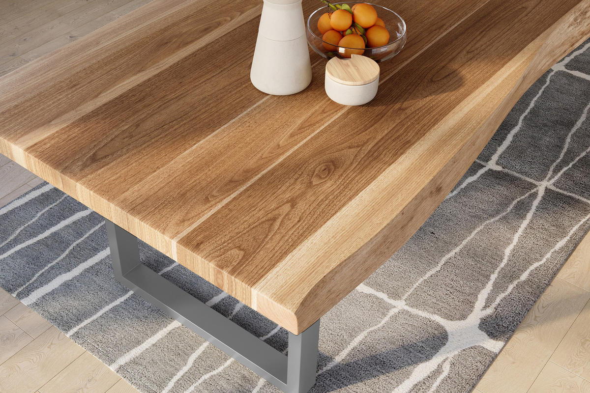 ESSTISCH TITAN - Beige/Silberfarben, Holz (120/350/79cm) - SAM