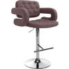 BARHOCKER Stoff braun - Chromfarben/Braun, Textil/Metall (62/103/55cm) - CLP