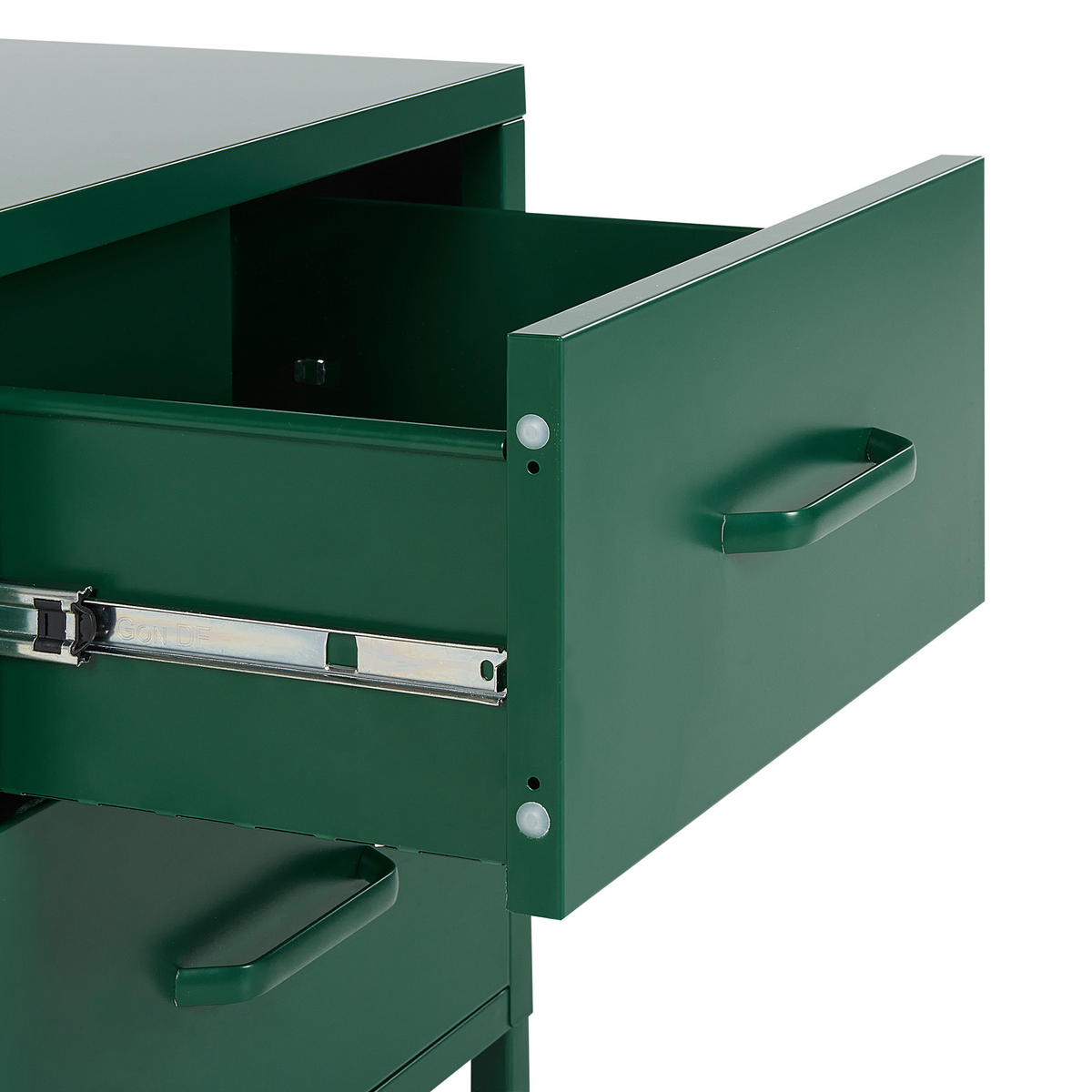NACHTTISCH grün 2 Schubladen Malavi - Grün, Metall (43/55/40cm) - Beliani