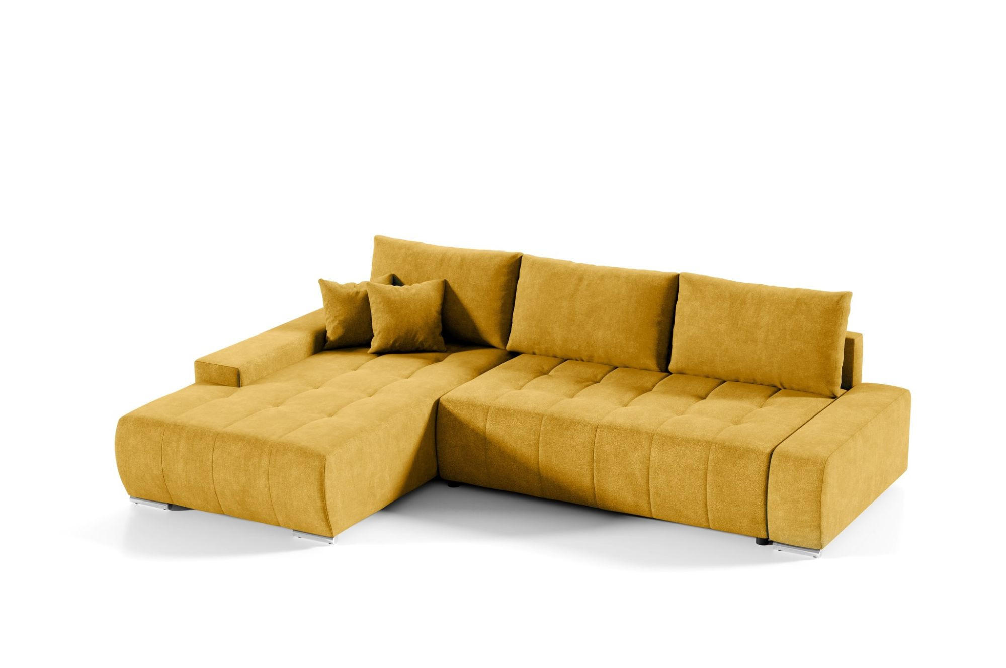 ECKSOFA Vogar In Aston - Gelb, Holzwerkstoff/Textil (265/185cm) - Fun Möbel