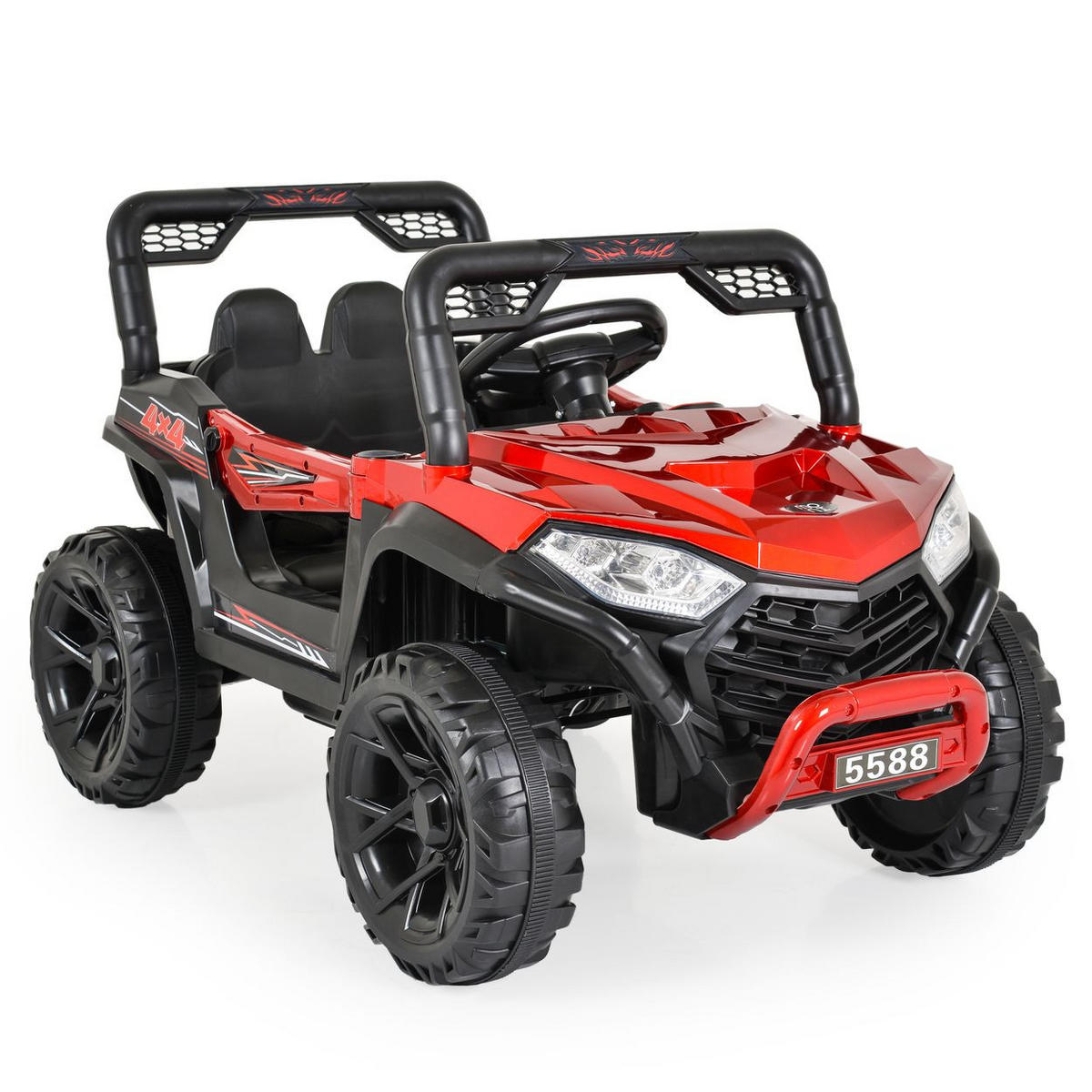 KINDERELEKTROAUTO Buggy Fast UTV rot 5588 metallic Fernbedienung MP3 USB Gurt - Rot, Kunststoff (102/61/64cm) - Moni