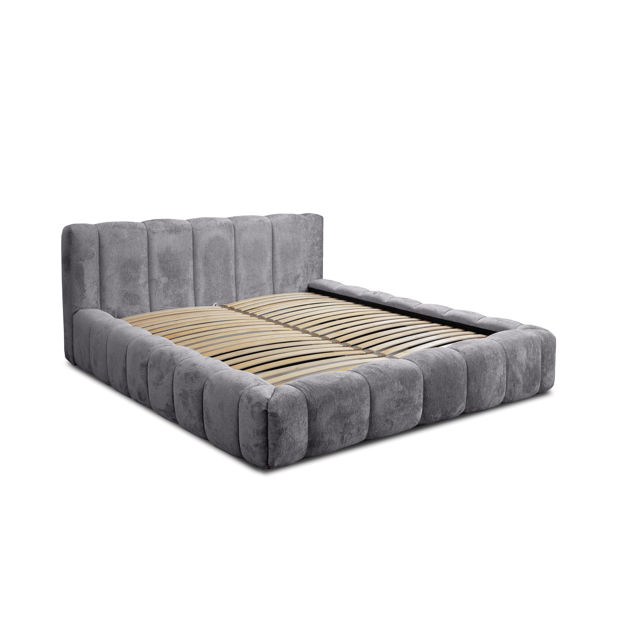 POLSTERBETT Hailey In Tender Way - Grau, Holzwerkstoff/Textil (160/200cm) - Fun Möbel