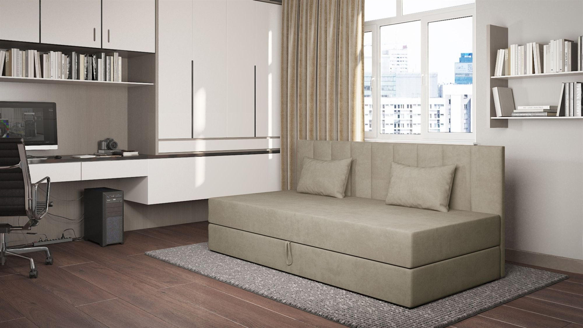 SOFA Margot In Opera - Beige, Holzwerkstoff/Textil (200/90/97cm) - Fun Möbel