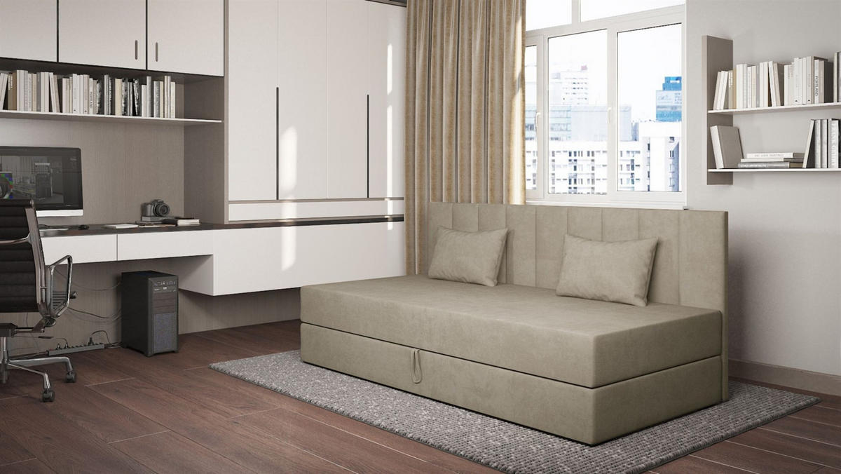 SOFA Margot In Opera - Beige, Holzwerkstoff/Textil (200/90/97cm) - Fun Möbel