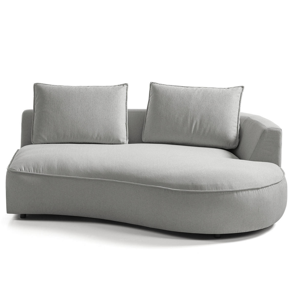 OTTOMANE - modular - Hellgrau/Schwarz, Kunststoff/Textil (196/82/146cm) - home24