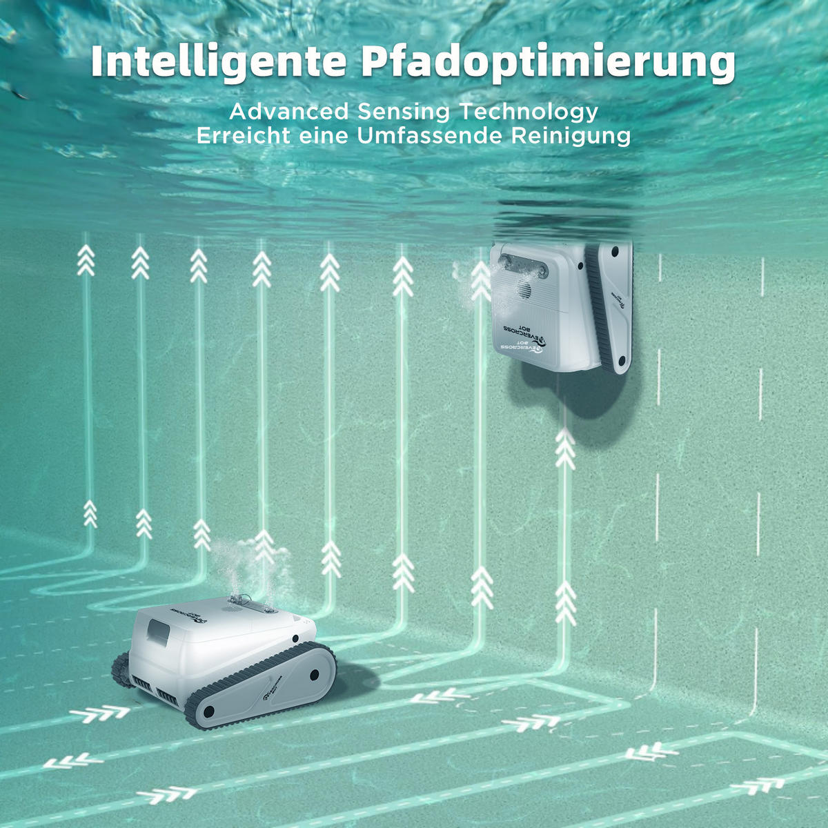 POOLROBOTER U8 - Weiß, Kunststoff (46.3/30.7/49.6cm) - EVERCROSS BOT
