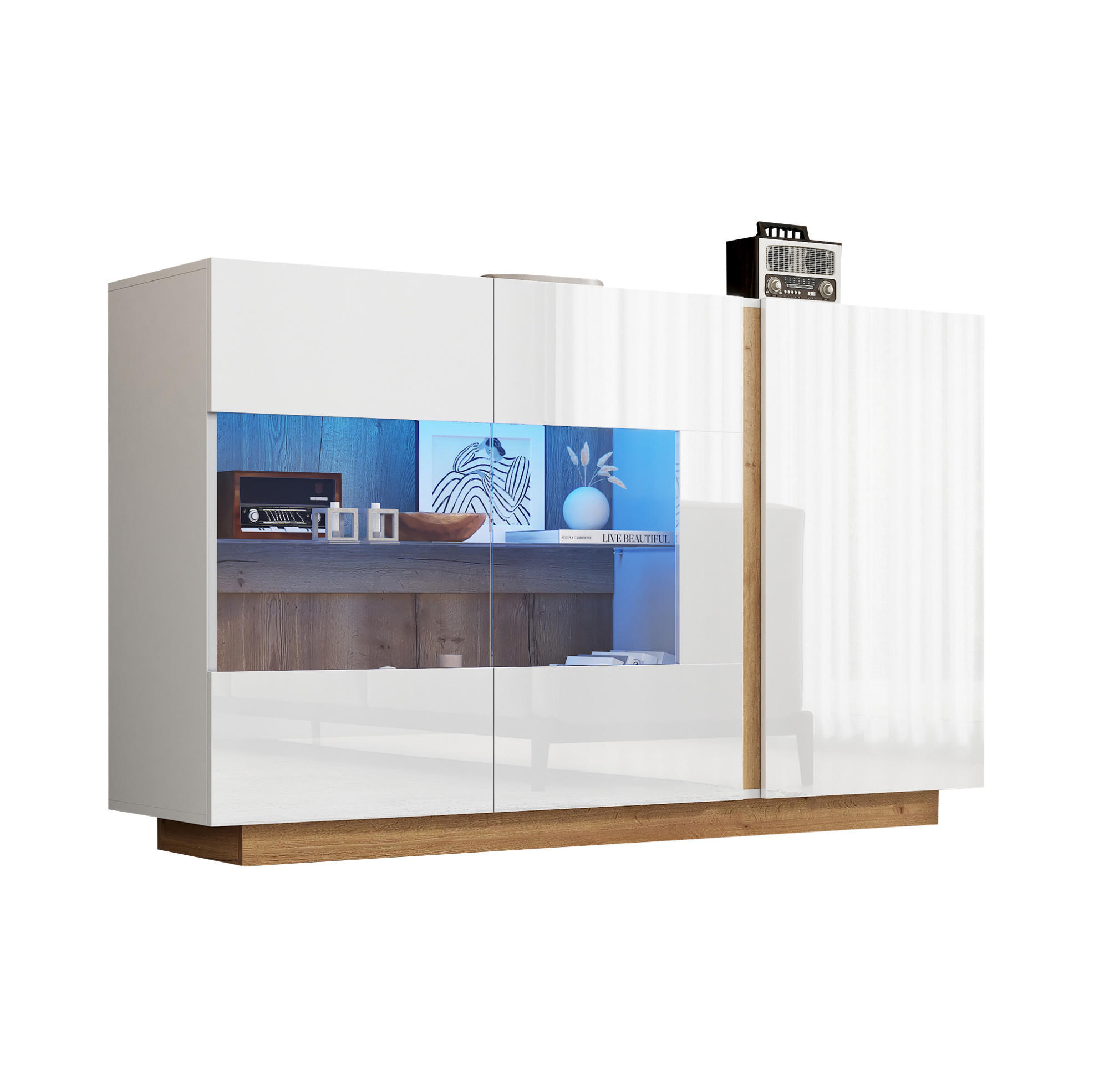 Ivmeu Sideboard Weiß 138x90.5x38 cm