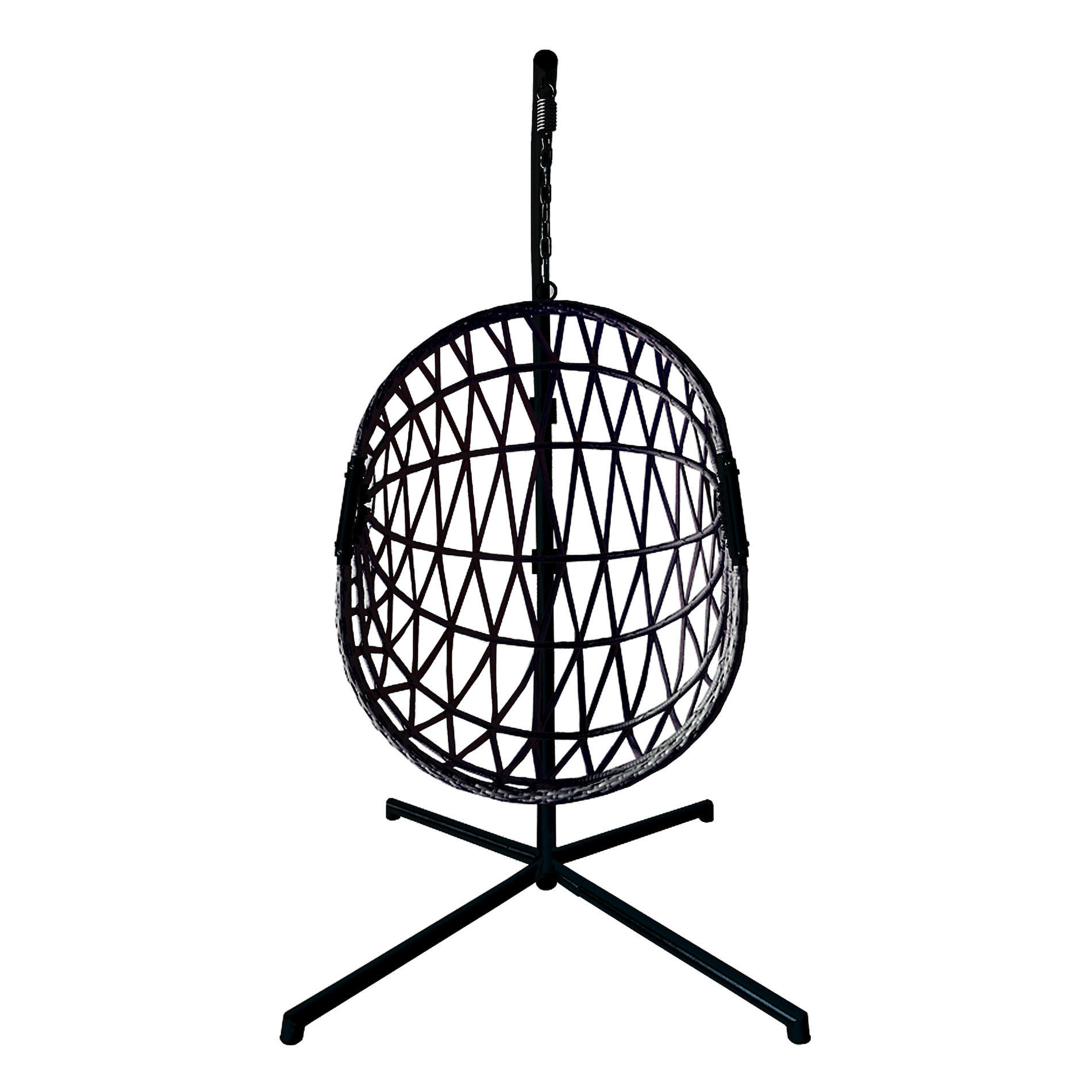 HÄNGESESSEL Grau 128/128/200 cm - Grau, Metall (128/200/128cm) - Mobili Rebecca