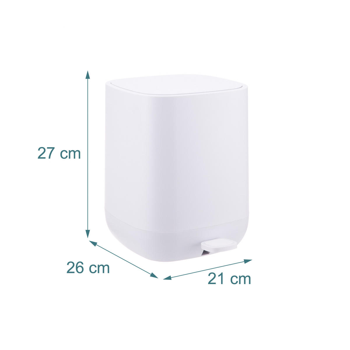 MÜLLEIMER - Weiß, Kunststoff (21/27/26cm) - Relaxdays