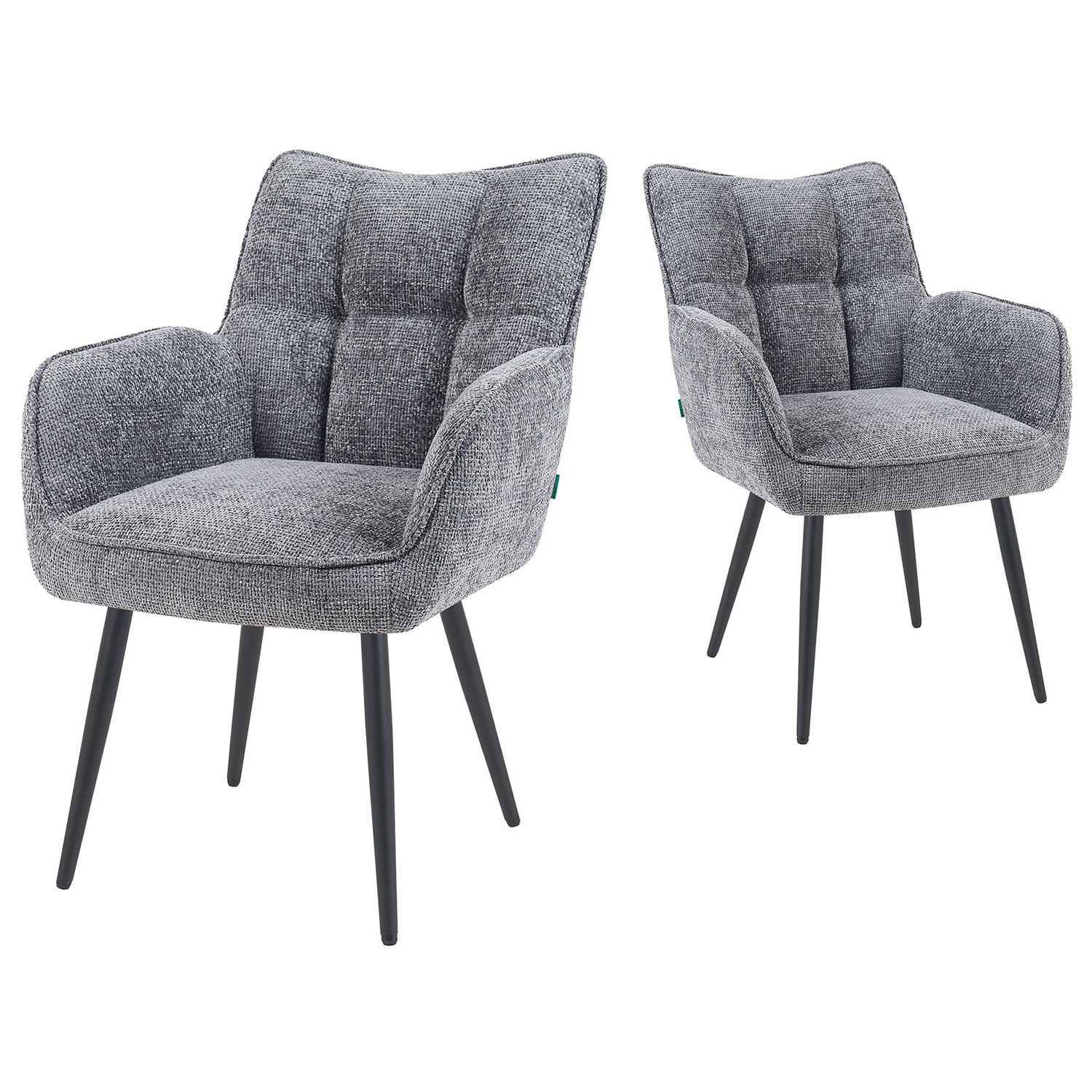 ESSZIMMERSTUHL Mika-Miro - Schwarz/Grau, Textil/Metall (59/84/66cm) - DUBI Möbel