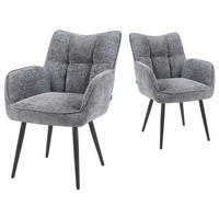 ESSZIMMERSTUHL Mika-Miro - Schwarz/Grau, Textil/Metall (59/84/66cm) - DUBI Möbel