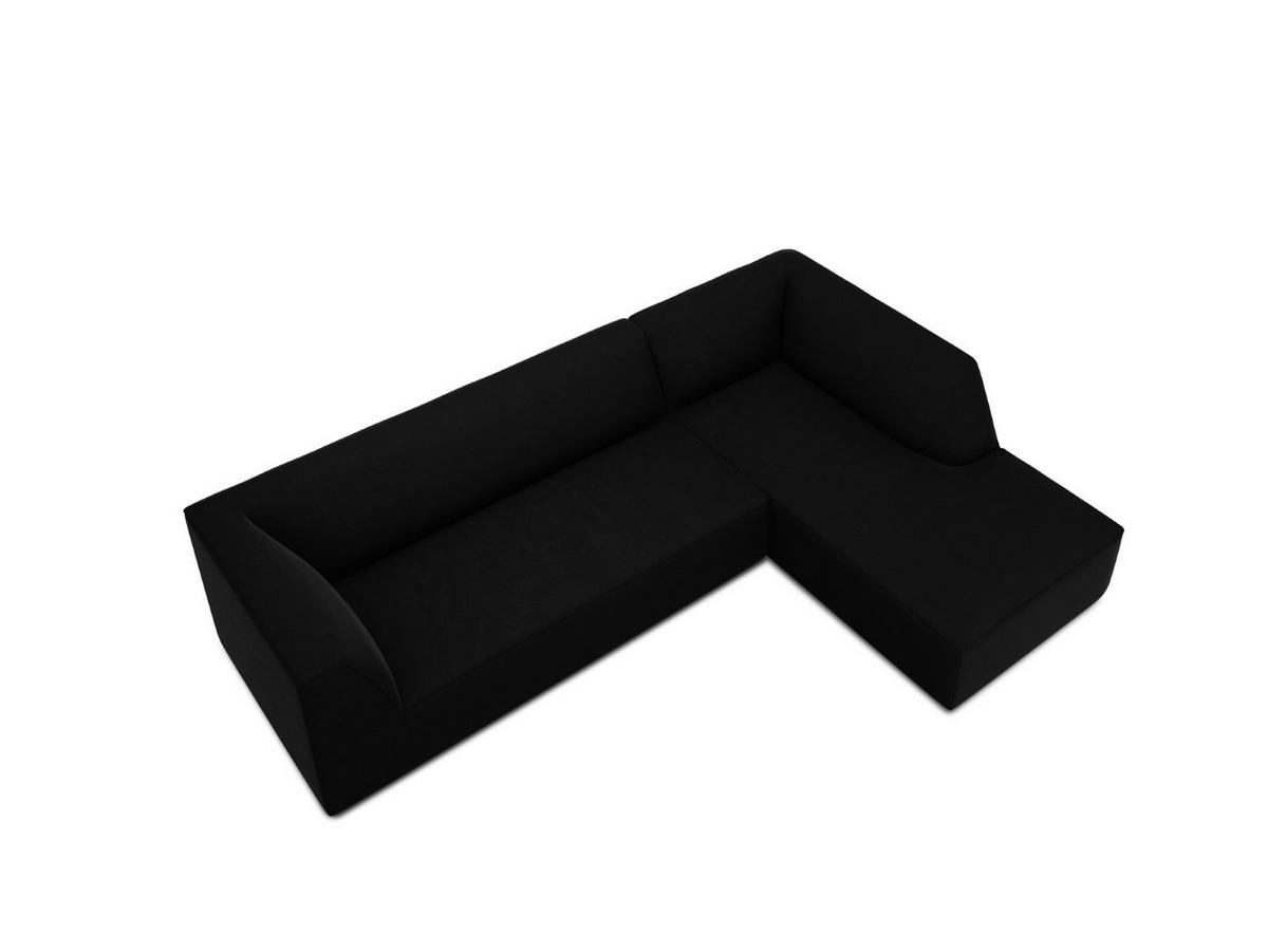 ECKSOFA rechts Ruby aus Samt schwarz 4 Sitzplätze - Schwarz, Textil (180/273cm) - Micadoni