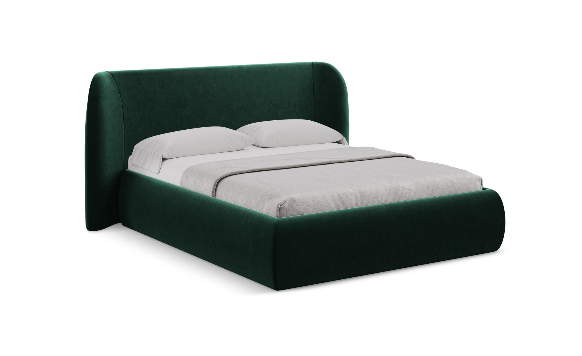 POLSTERBETT mit Bettkasten und Lattenrost 210x215 Grün - Dunkelgrün/Schwarz, Kunststoff/Textil (160/200cm) - Makamii