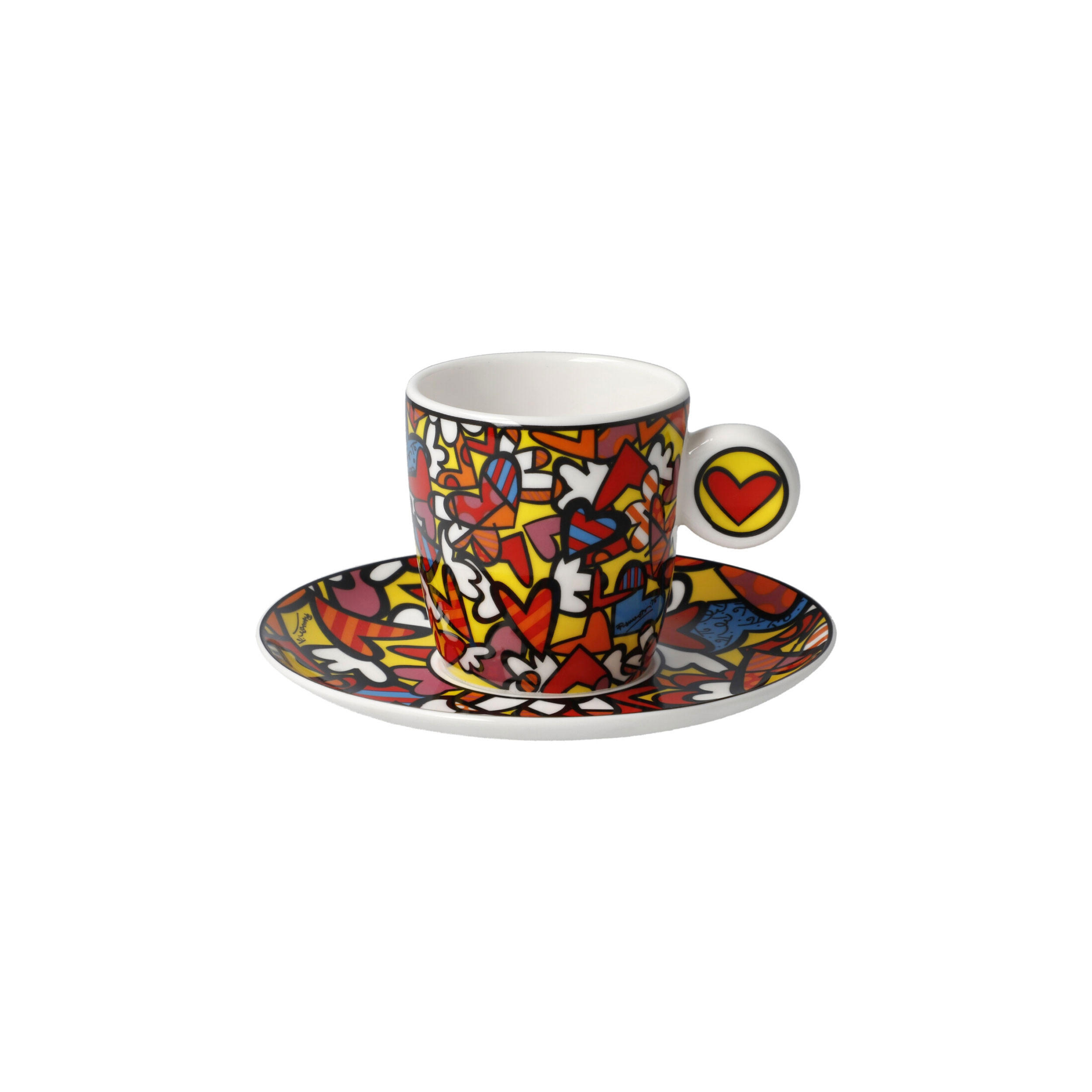 ESPRESSOTASSE Romero Britto - All We Need is Love, Tasse, Becher, Fine Bone China, Bunt, 100 ml - Multicolor, Keramik (0.1L) - Goebel