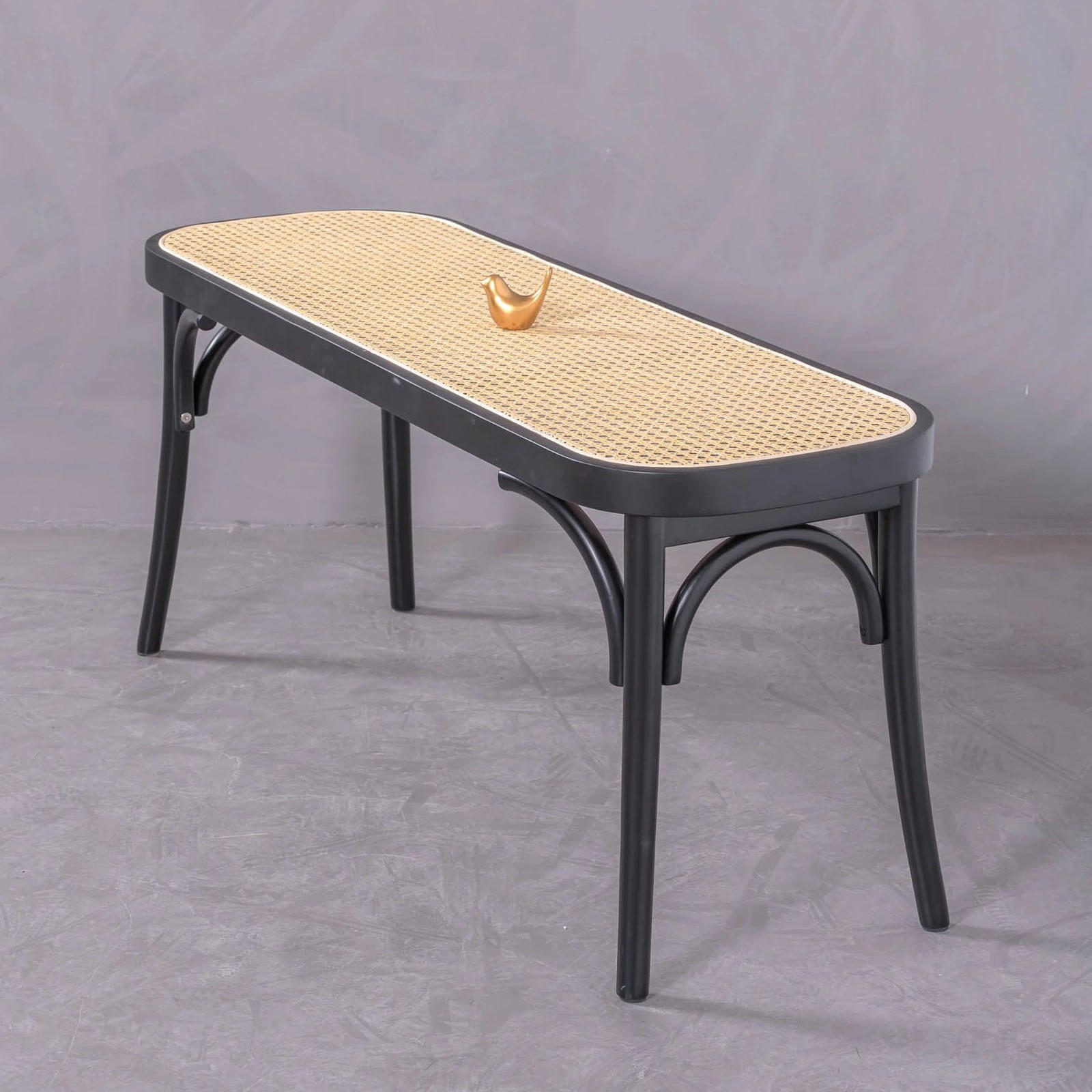 BANK Rechteckig Schwarz 37/110/47 cm - Schwarz, Naturmaterialien (110/47/37cm) - Nest Dream
