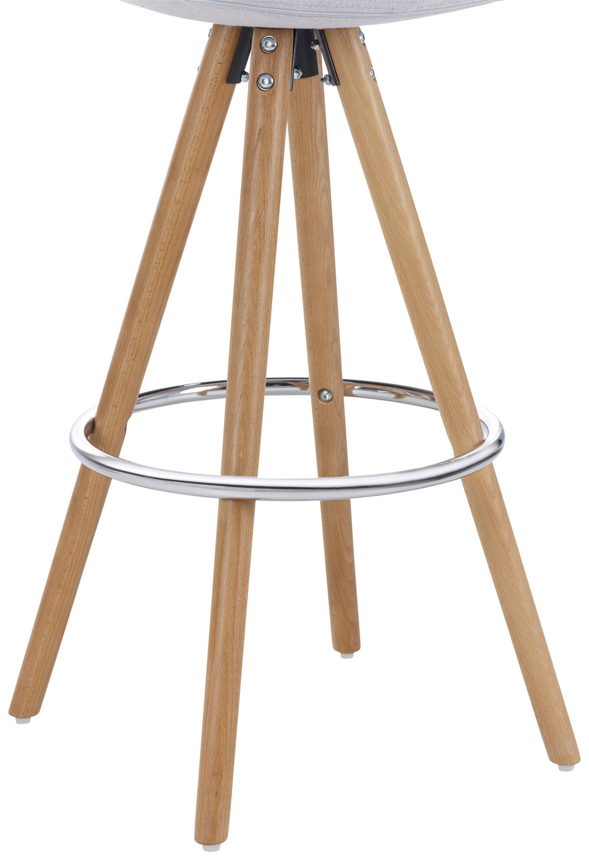 BARHOCKER Nelo Hellgrau Webstoff Gepolstert - Hellgrau, Holz (42/100/33cm) - Bessagi Home