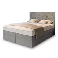 POSTEL BOXSPRING TRANI 160x200 cm, s matrací a úložným prostorem, světle šedá - světle šedá, kompozitní dřevo/textil (160/200cm) - MASSENO