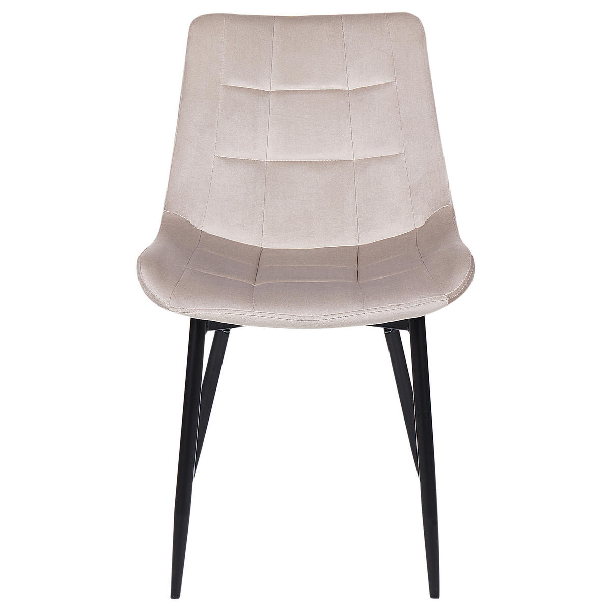 STUHL 2er-Set Samtstoff taupe Melrose - Beige/Schwarz, Textil (55/85/61cm) - Beliani