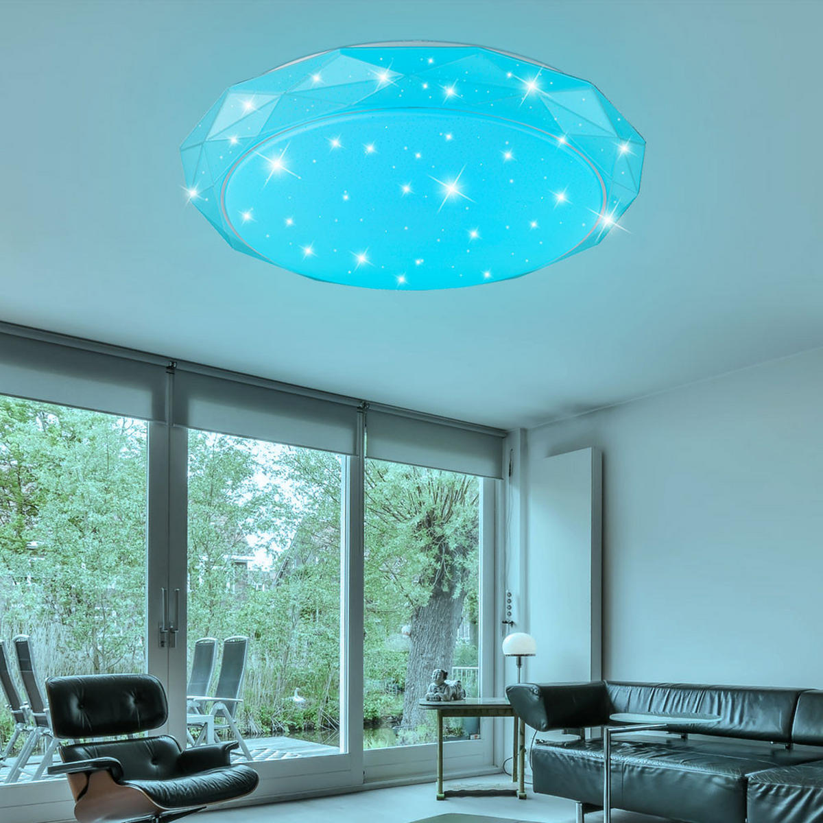 LED DECKENLEUCHTE Metall Weiß - Weiß, Metall (50/50/9cm) - Globo Lighting