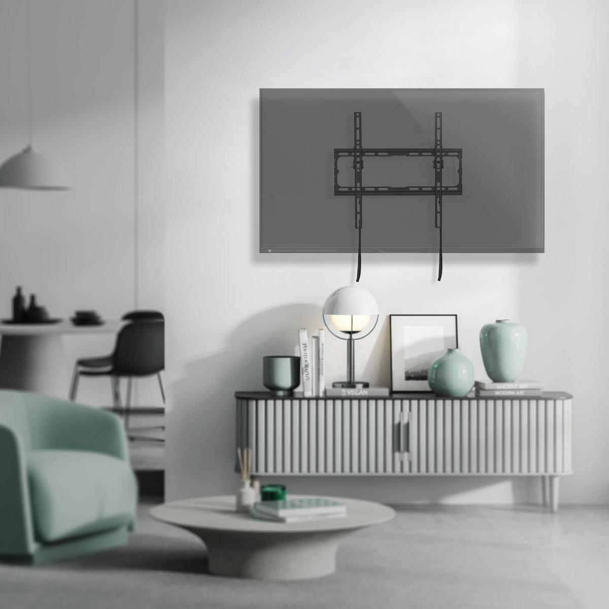 TV-WANDHALTERUNG - Schwarz, Metall (44.5/6/42cm) - ECD-Germany